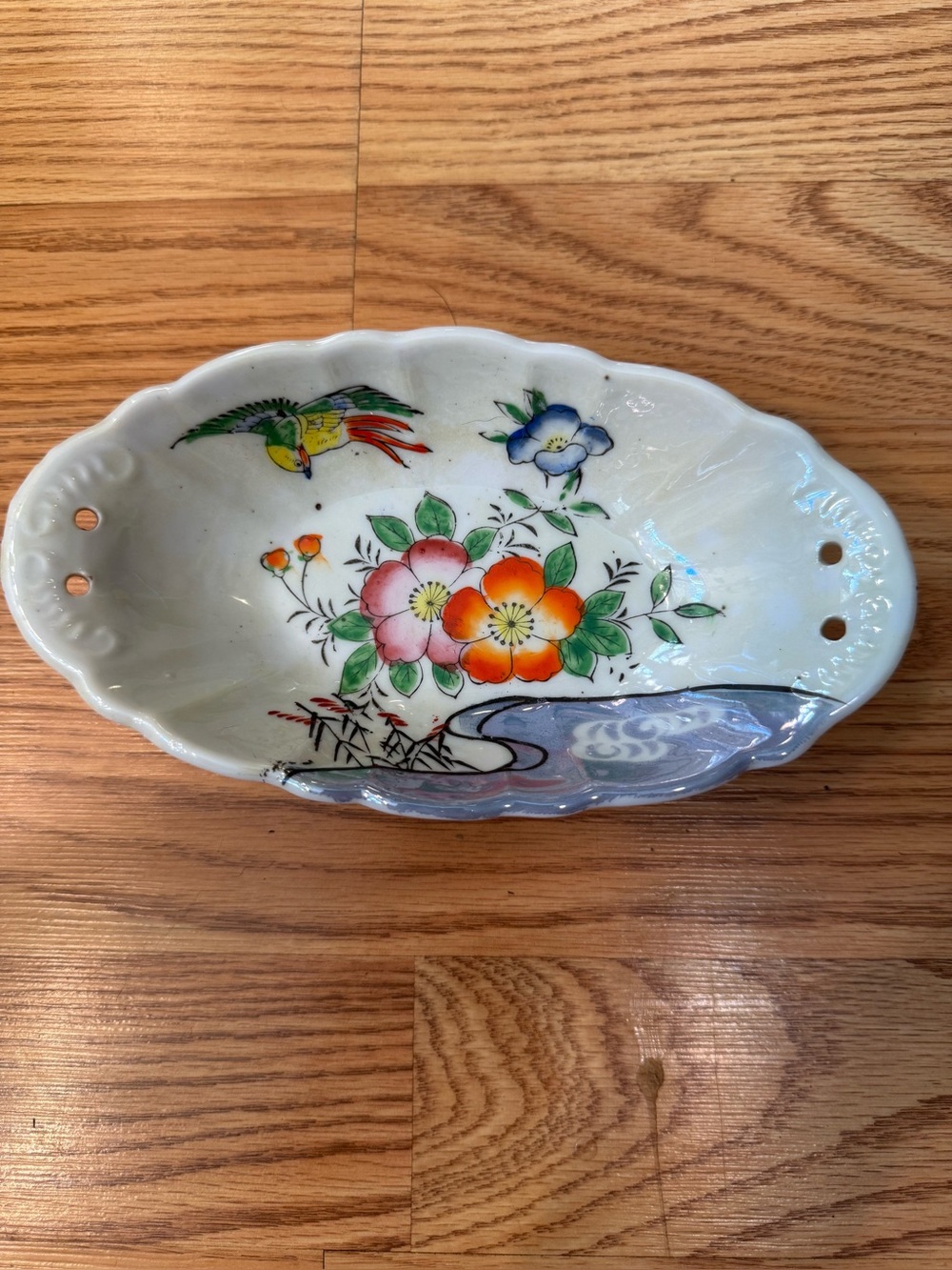 Made in Japan Lusterware Hand Painted Oval Candy Dish